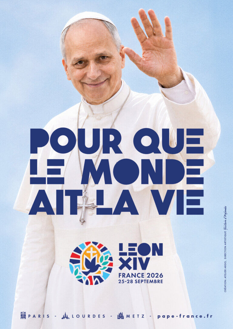 affiche officielle du voyage du pape Léon XIV en France